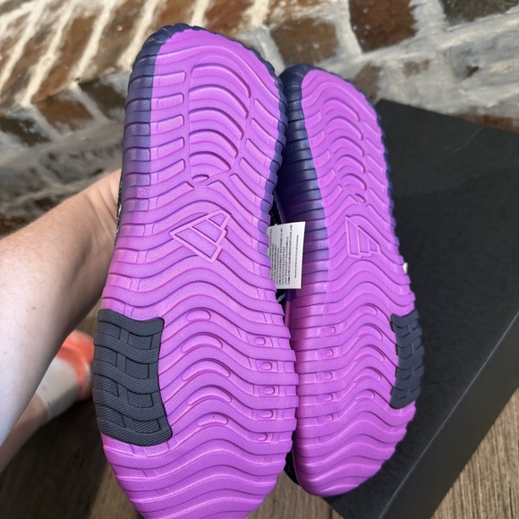 Adidas Kaptir Flow 2.0K Black/Purple Running Sneakers JR8092 Youth 5.5 New In Bo